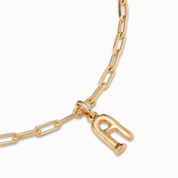 UNO de 50 “A” Initial Charm on Link Chain Necklace 14K Gold Plated - Picture 6 of 8